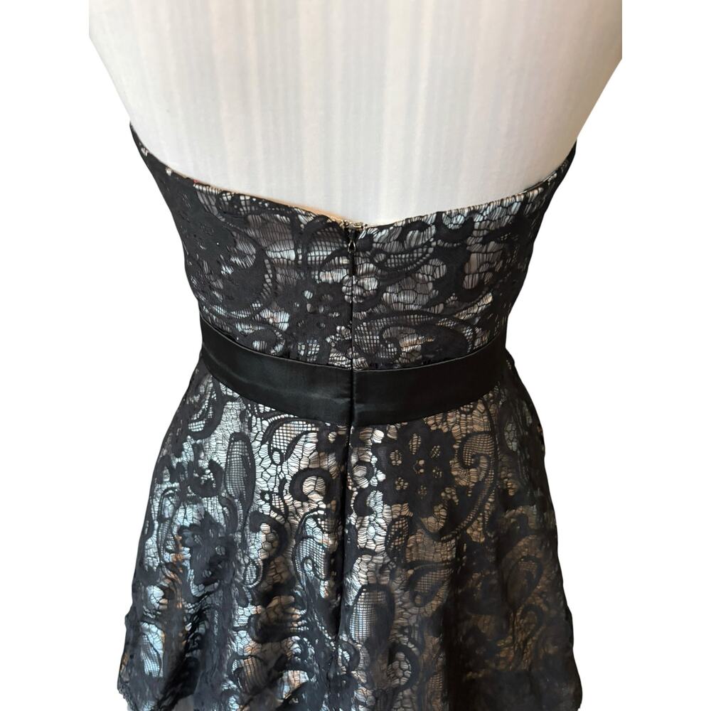 LAONA Black & Silver Lace Homecoming Prom Cocktail Dress Size 3 - Picture 5 of 7